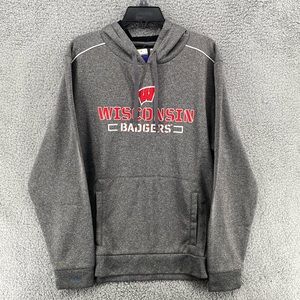 Box Seat Wisconsin Badgers‎ Fleece Hoodie Men's Sz Large  NEW!